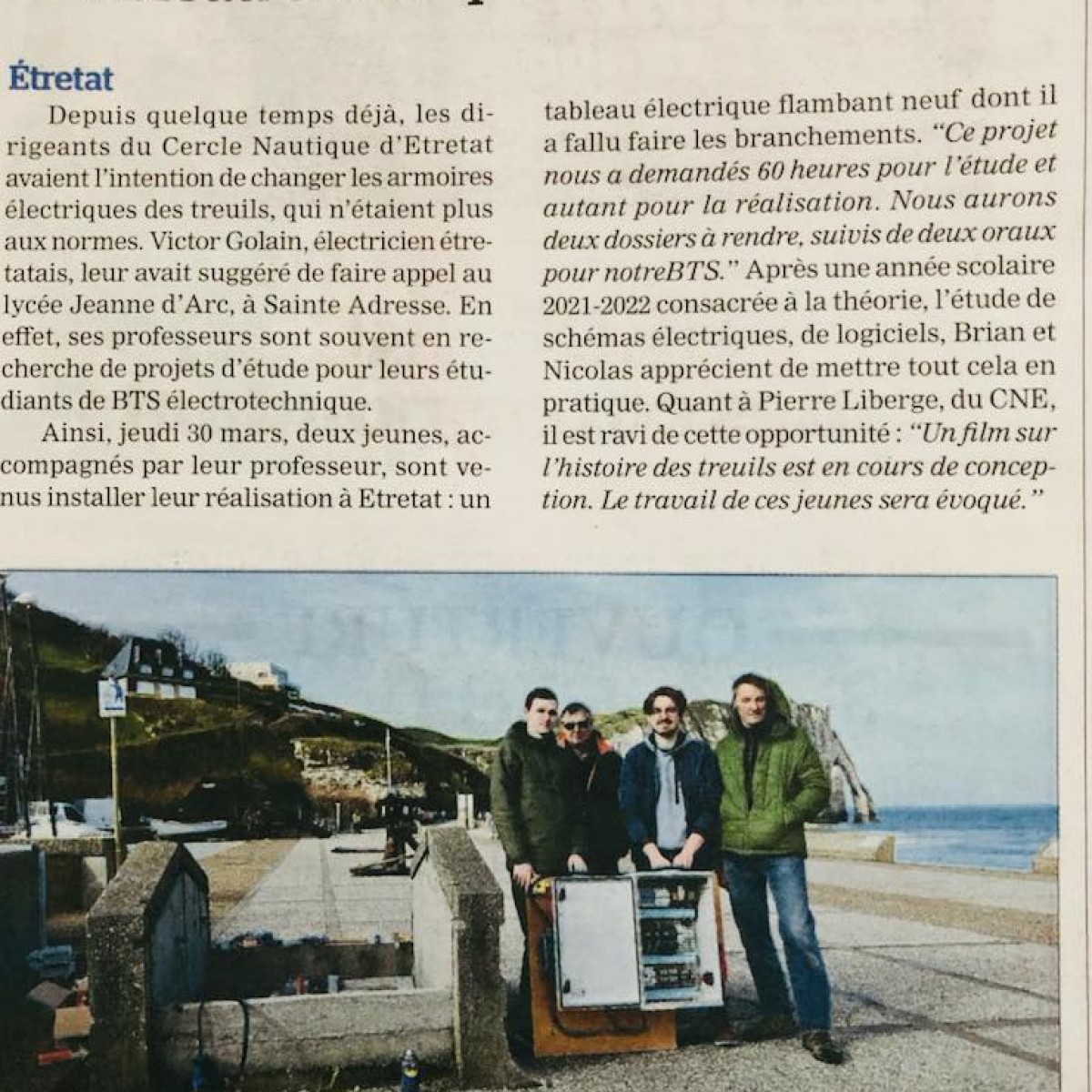 Les BTS ELT remettent à neuf le tableau électrique d'un treuil